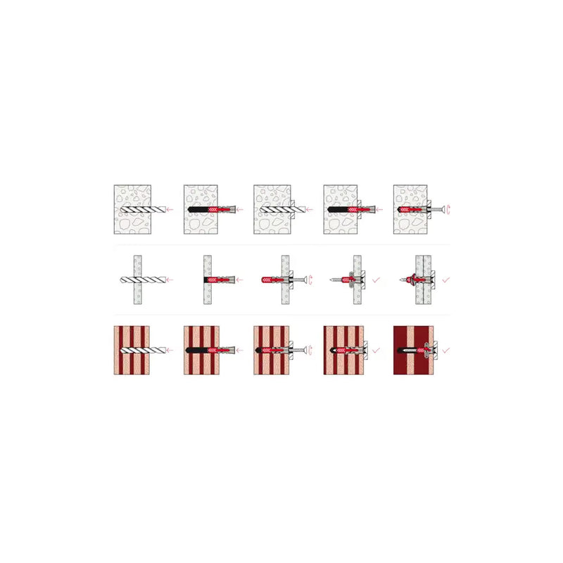 BenchK PS12 - Fischer 10 × 80 expansion plugs with BenchK wall bars screws (12 pcs.)