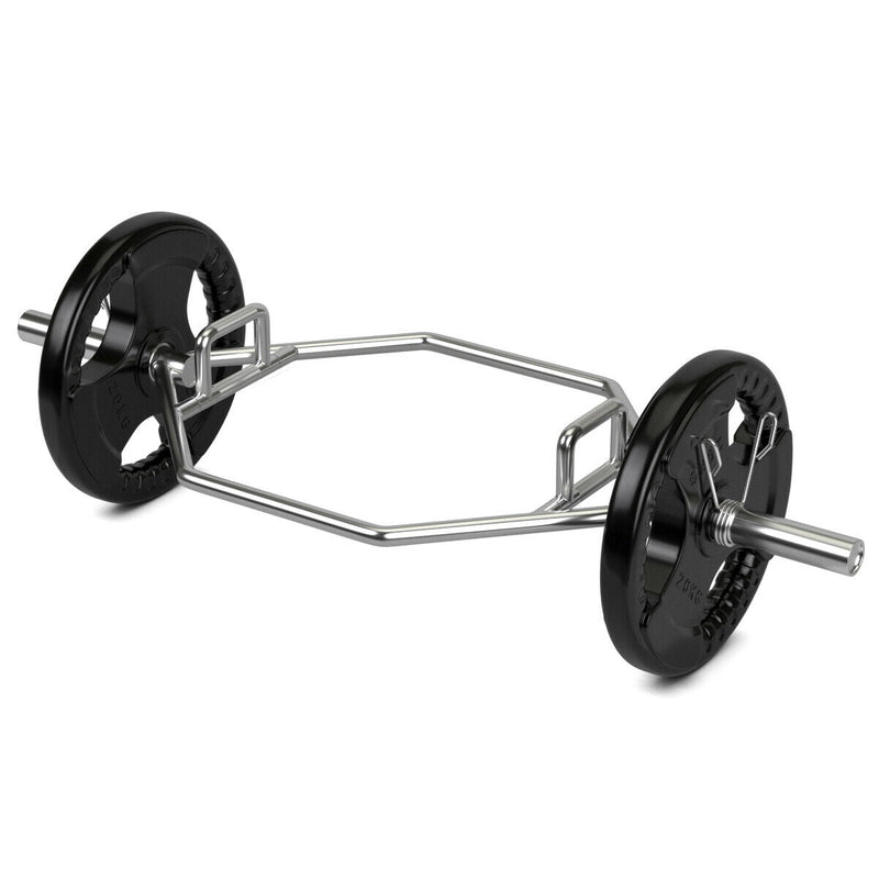 56 Inch Olympic Hexagon Deadlift Trap Bar with Folding Grips Powerlifting