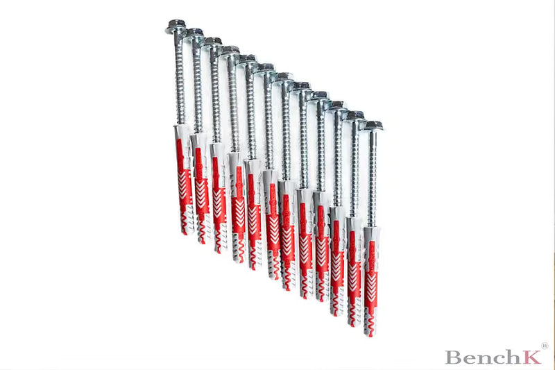 BenchK PS12 - Fischer 10 × 80 expansion plugs with BenchK wall bars screws (12 pcs.)