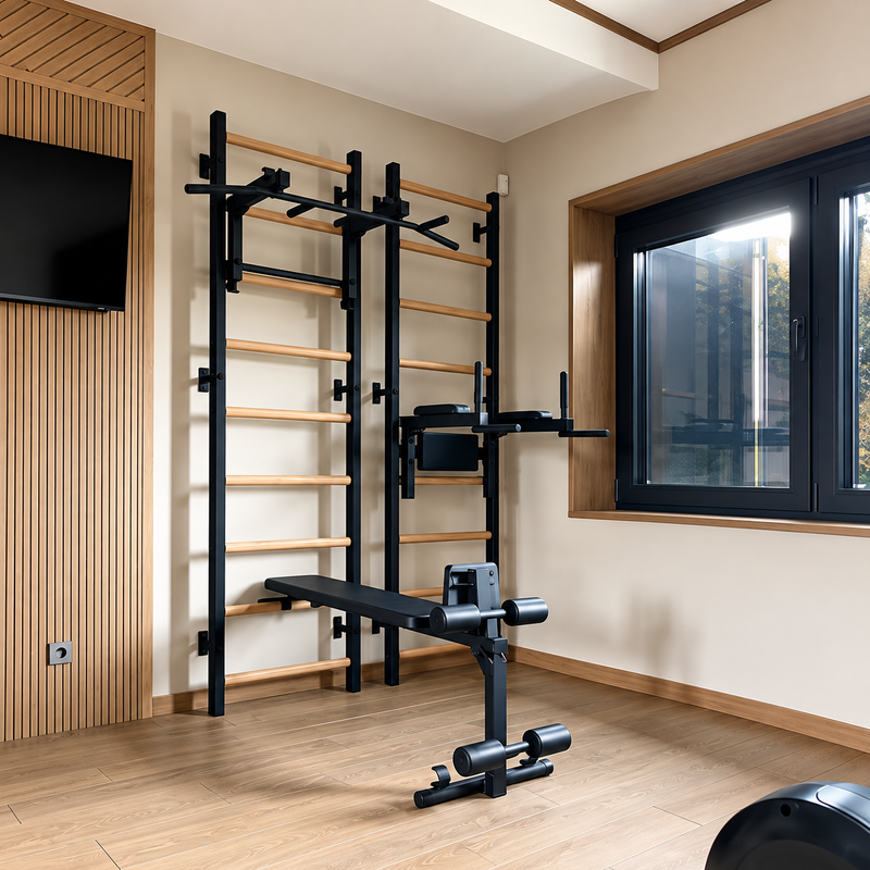Luxury wall bars for home gym, personal studio BenchK 733 Black