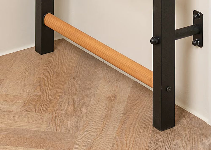 Black stall bar for home with pull-up bar and dip - BenchK 722B