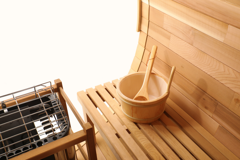 Blisspod | Prague | Canadian Red Cedar Outdoor Steam Barell Sauna | Full Glass Back