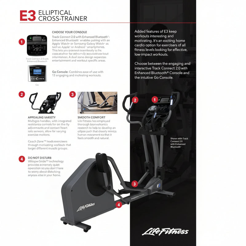 E3 Cross Trainer Elliptical Exercise Machine with Go Console