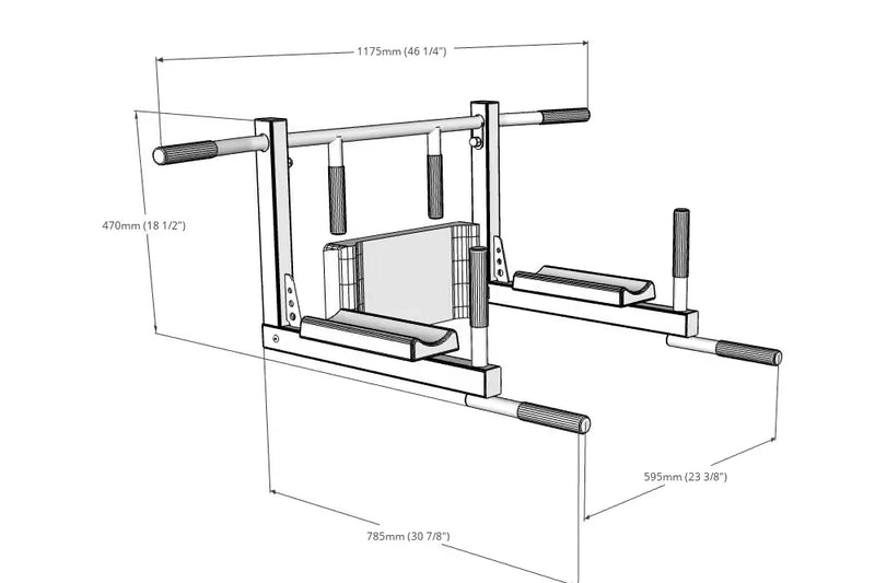 BenchK D8 2-in-1 Pull-Up Bar & Dip Bar