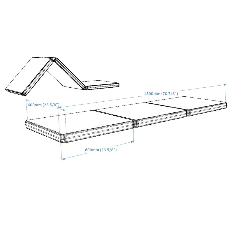 Foldable gymnastic mattress - Gray